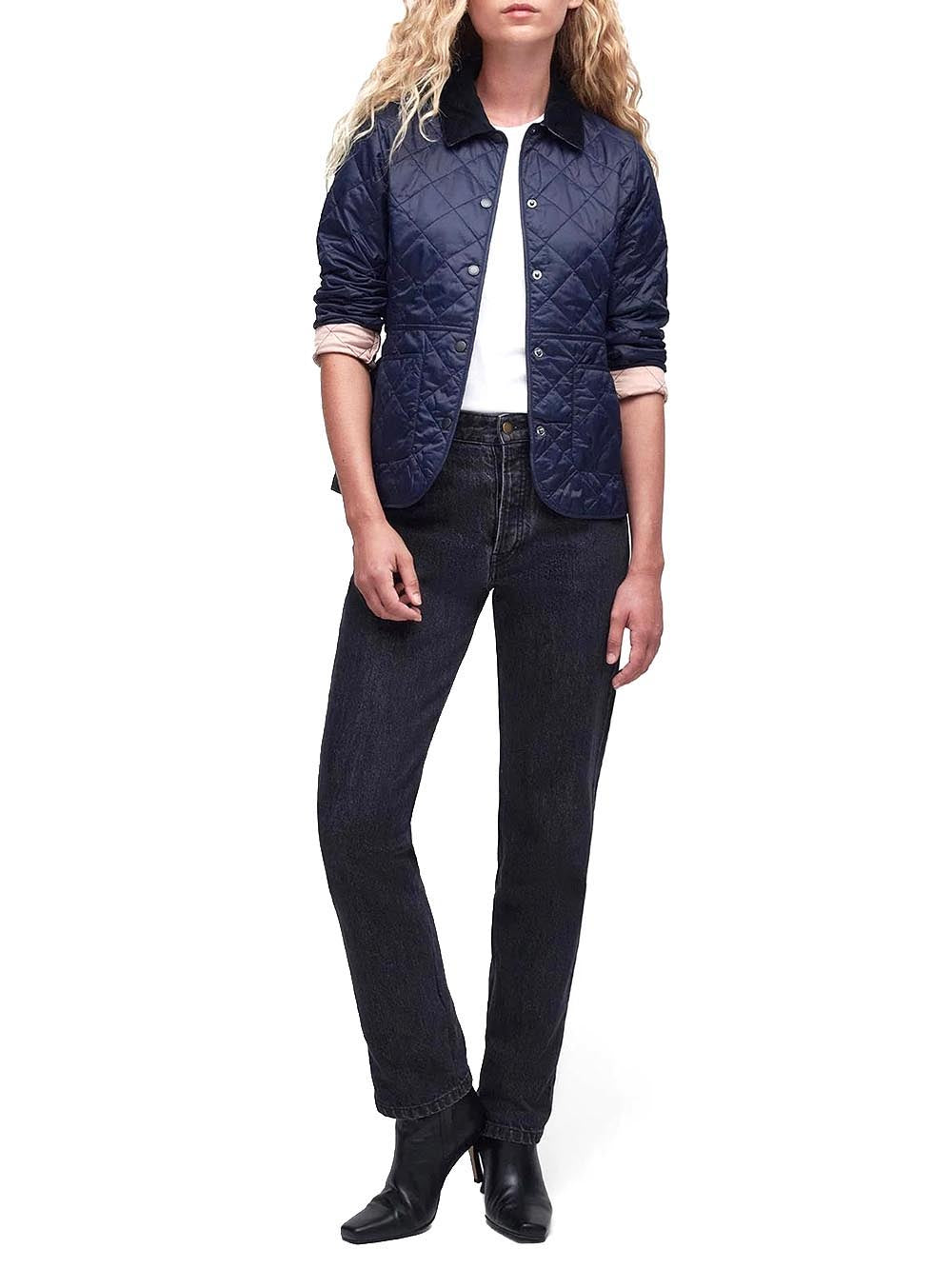 Piumino Leggero Deveron Quilt LQU1012 Navy, Pale Pink