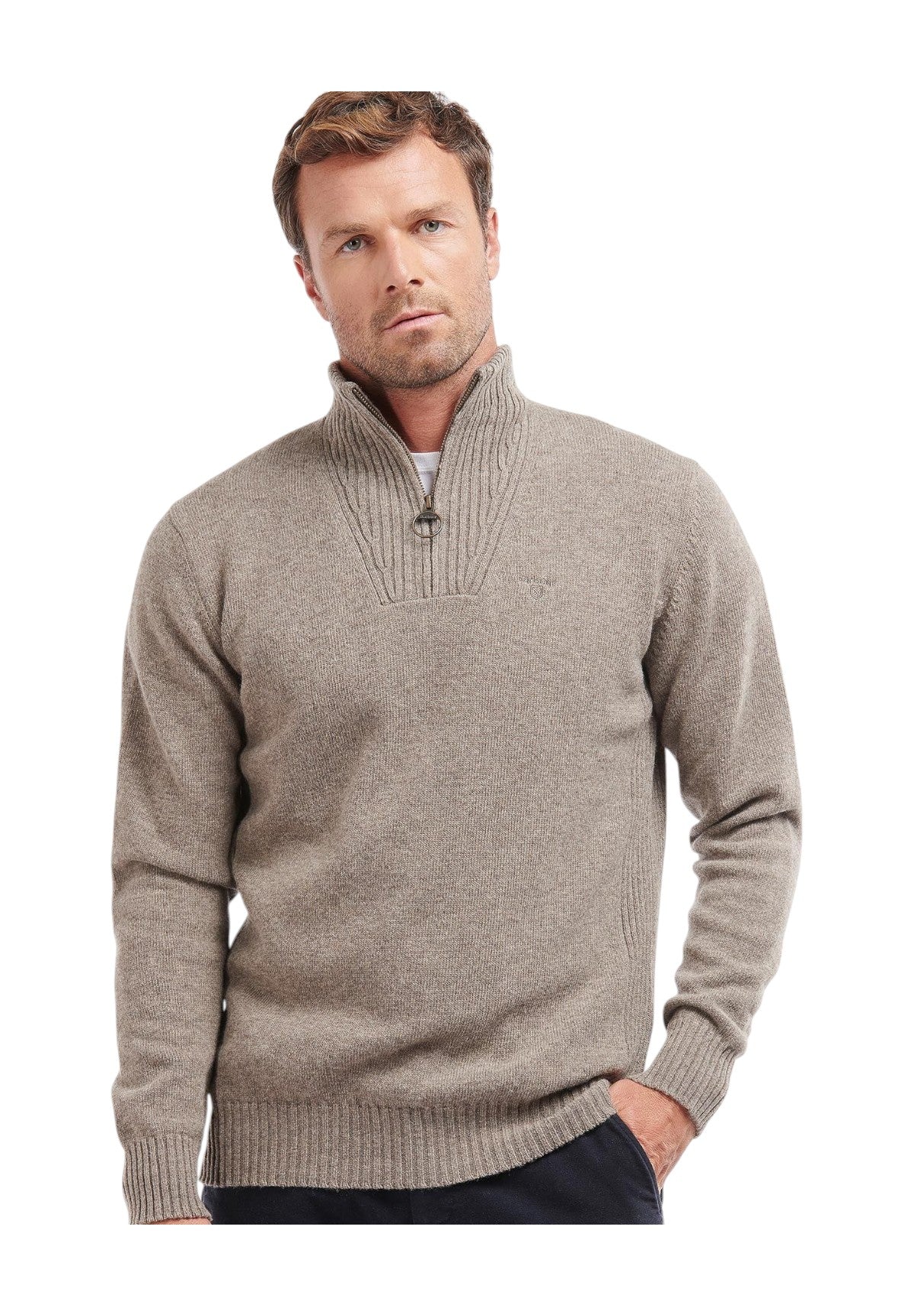 Maglione Girocollo Essential L/Wool Half Zip MKN0339 Dark Stone