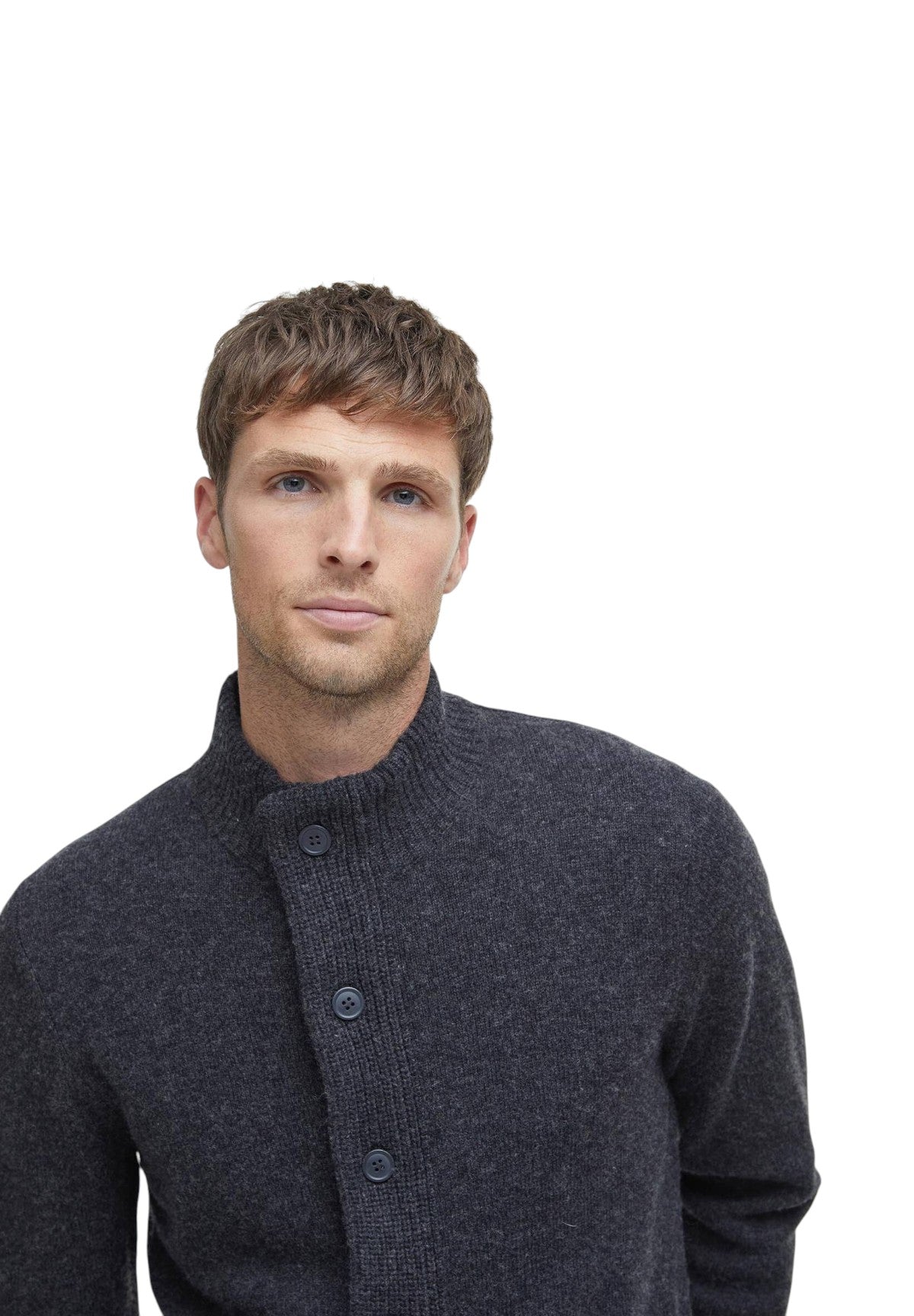 Cardigan Patch MKN0731 Charcoal Marl