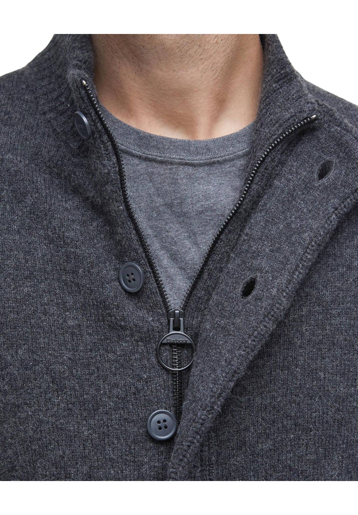 Cardigan Patch MKN0731 Charcoal Marl