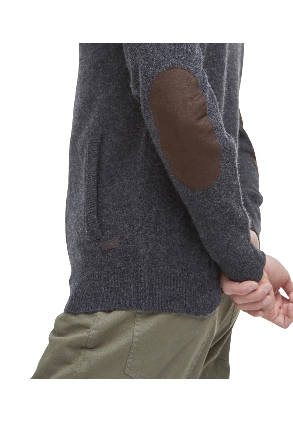 Cardigan Patch MKN0731 Charcoal Marl