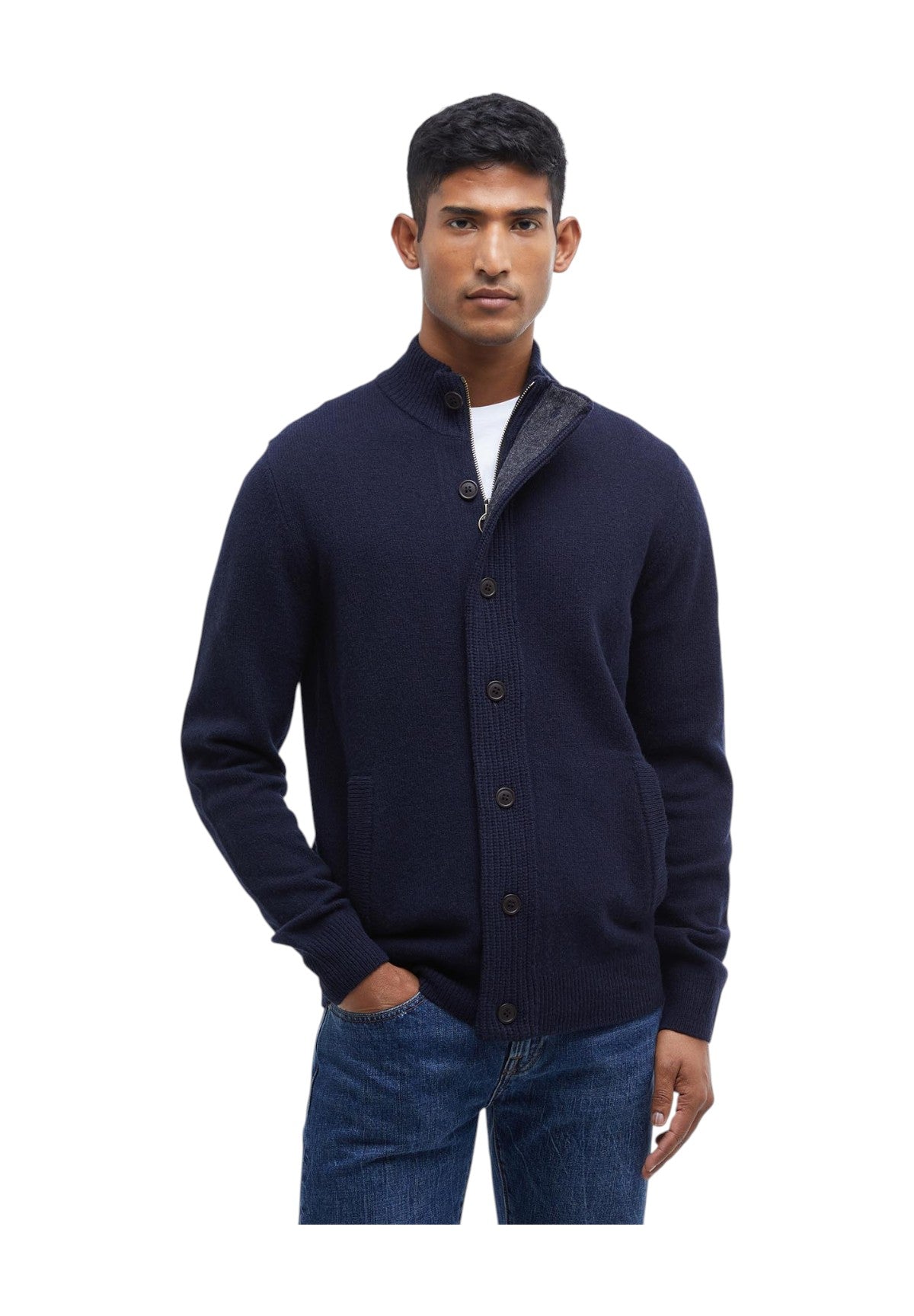 Cardigan Essential Patch Zip Through MKN0731 Navy