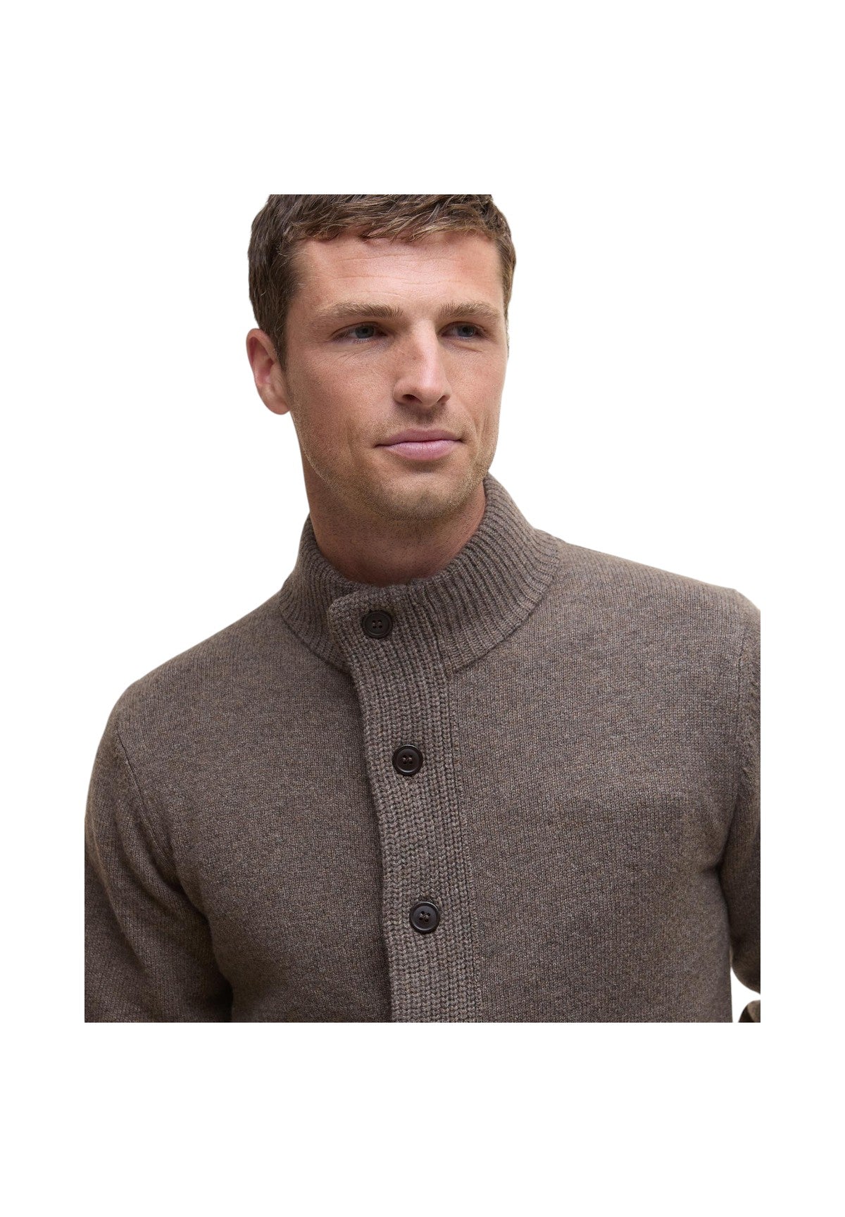 Cardigan Essential Patch Zip Through MKN0731 Dark Stone