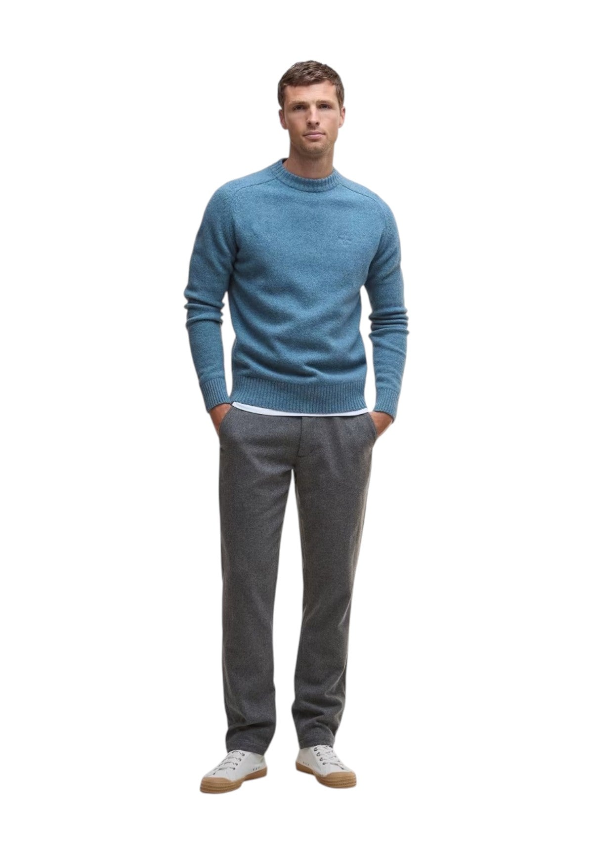 Maglione Girocollo Grangetown Merino Crew Neck MKN1584 Bluestone