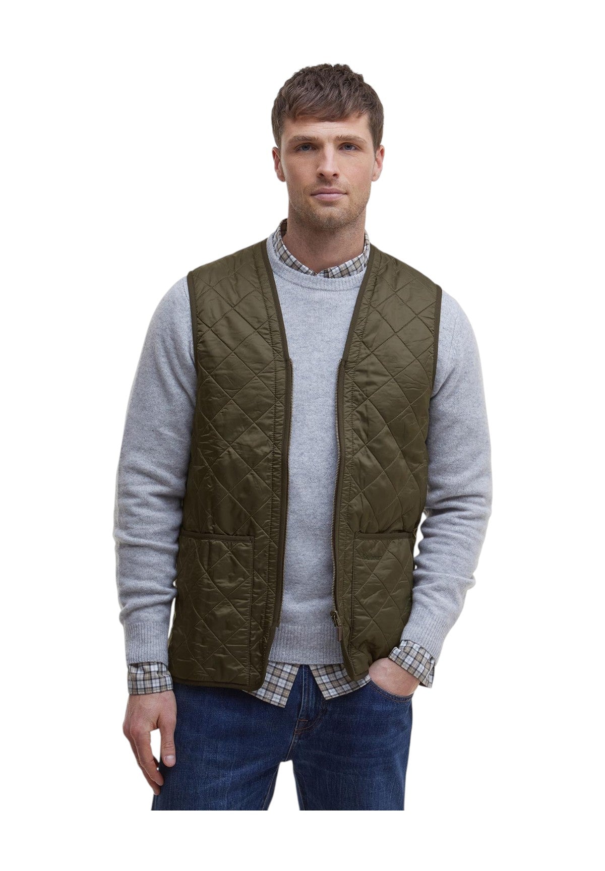 Smanicato Gilet Polarquilt Waistcoat Zip Liner MLI0002 Olive