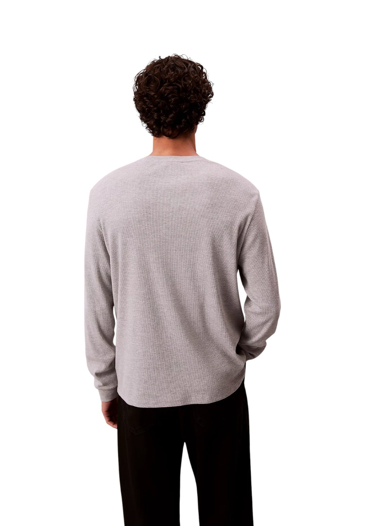 T-shirt a Maniche Lunghe Waffle Badge Crew LV040EM217 Heroic Grey Htr