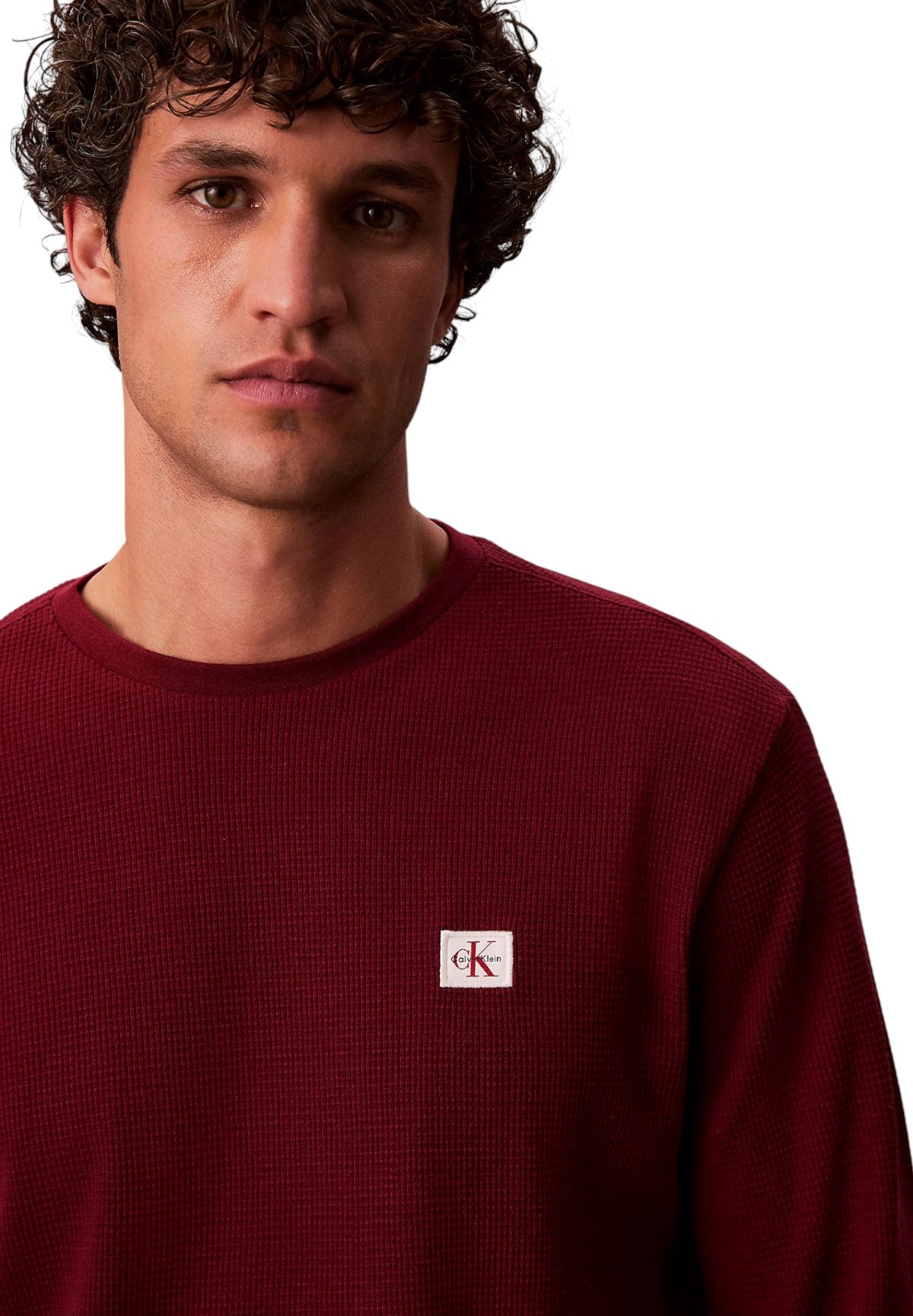 T-shirt a Maniche Lunghe Waffle Badge Crew LV040EM217 Renaissance Red