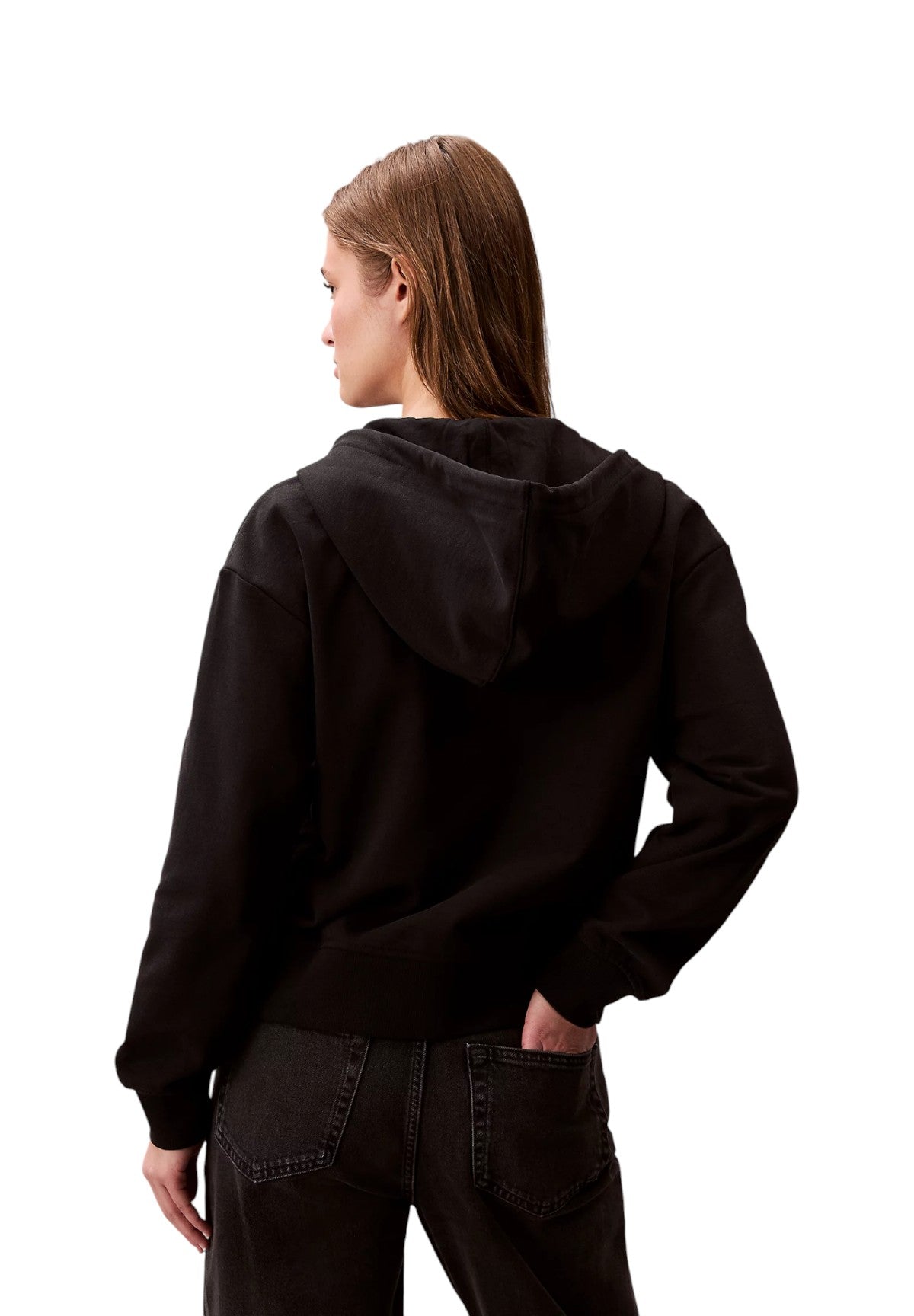 Felpa Full-Zip con Cappuccio in French Terry LV047B270G Black