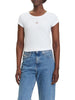 Calvin Klein Jeans T-shirt a Maniche Corte A- Woven Label 2X2 R LV047C200G Brilliant White