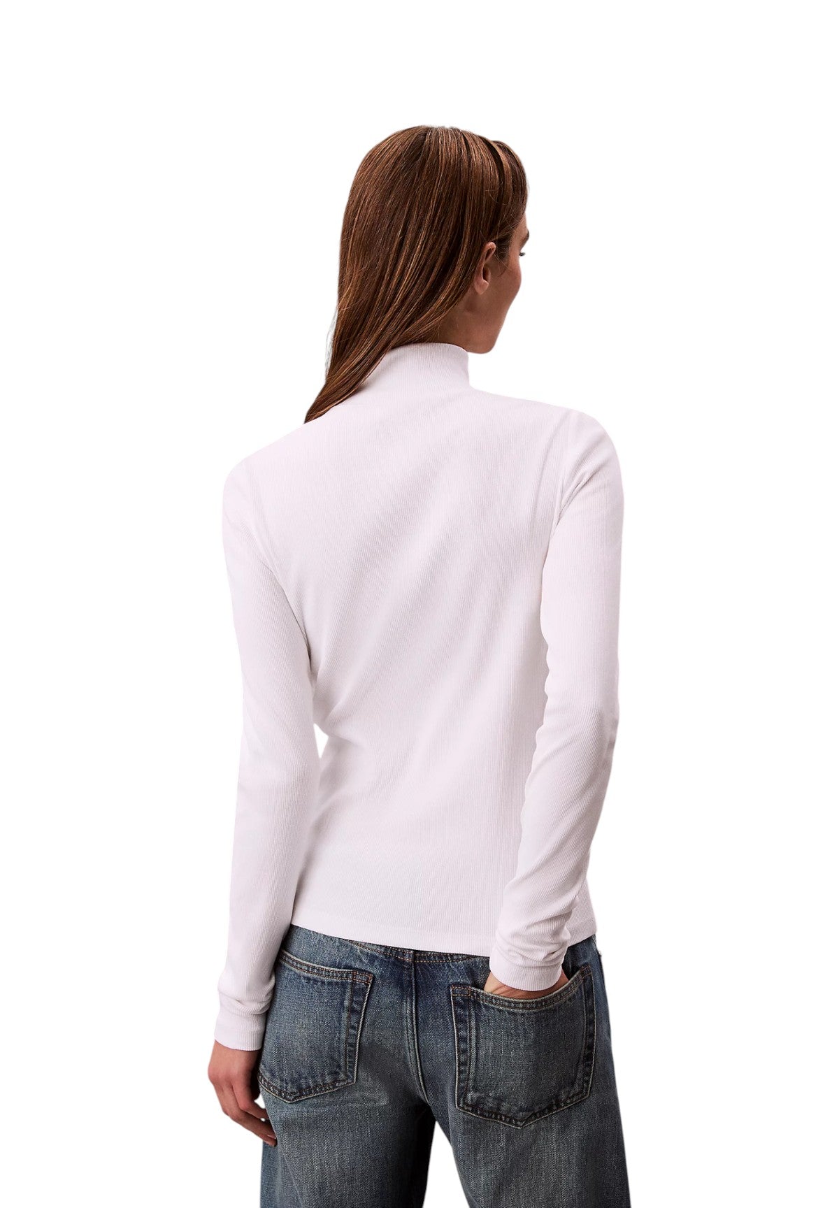 Maglione Collo Alto Ls Woven Label Turtl LV047D203G Brilliant White