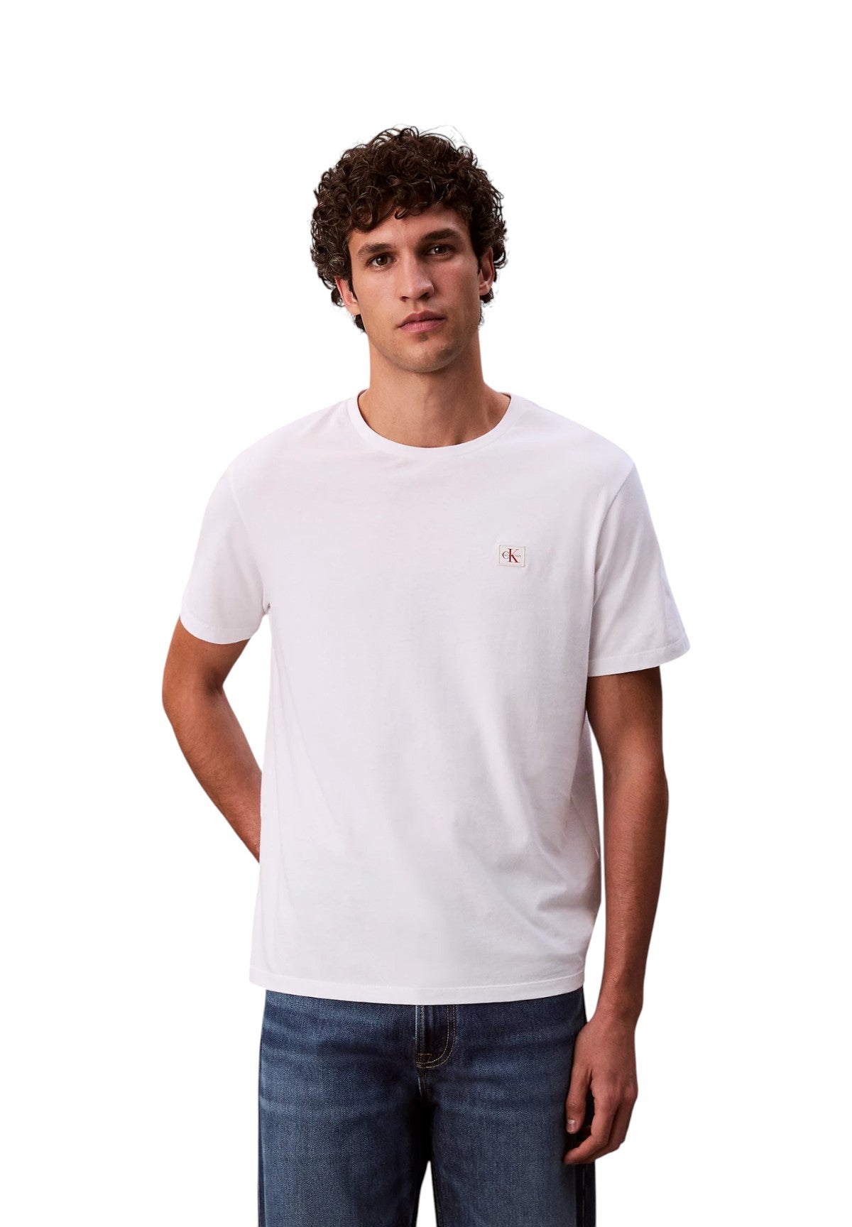 T-shirt a Maniche Corte Ss Badge 30S Jersey LV04RC272G Bright White