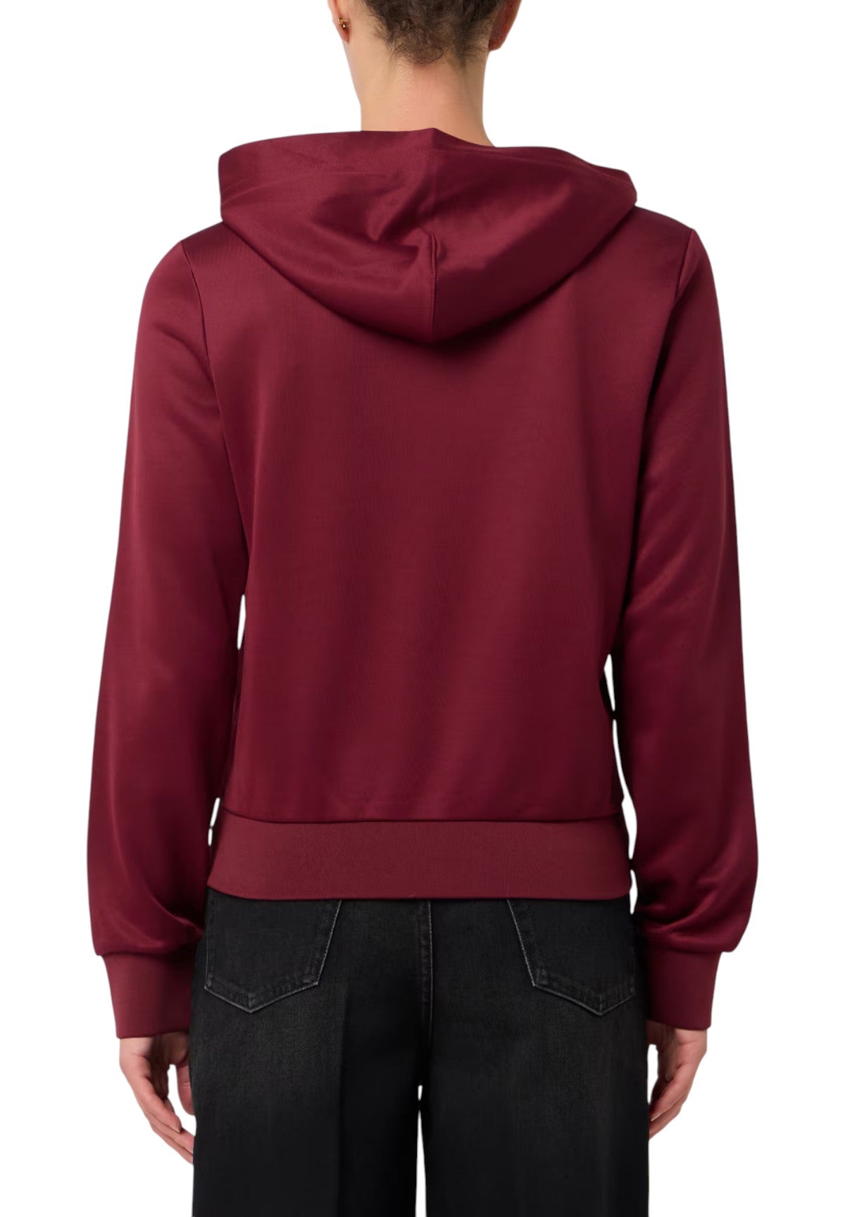 Felpa Pullover con Cappuccio High Shine in French Terry LV144C223G Deep Rouge