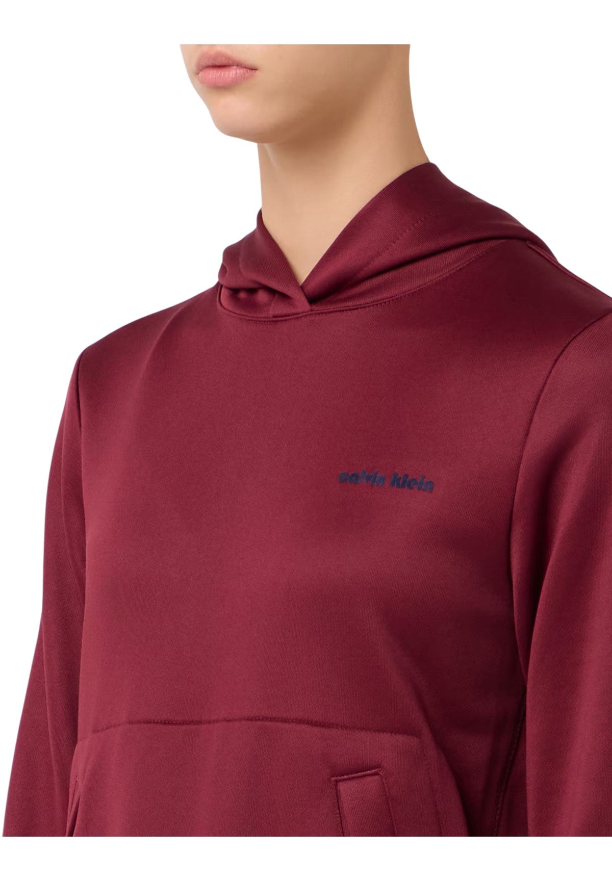 Felpa Pullover con Cappuccio High Shine in French Terry LV144C223G Deep Rouge
