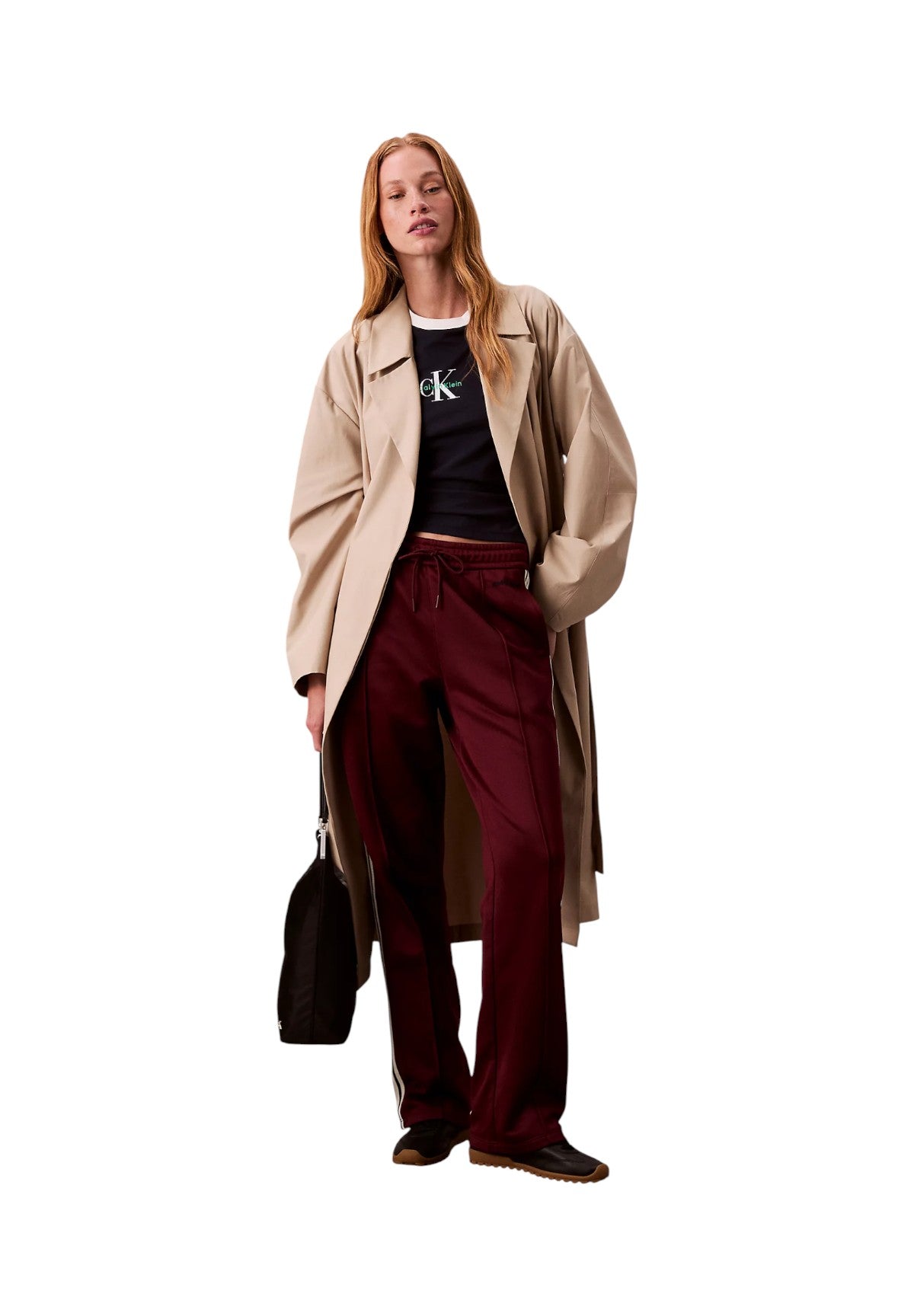 Pantaloni Tuta High Shine French Te LV144C239G Deep Rouge