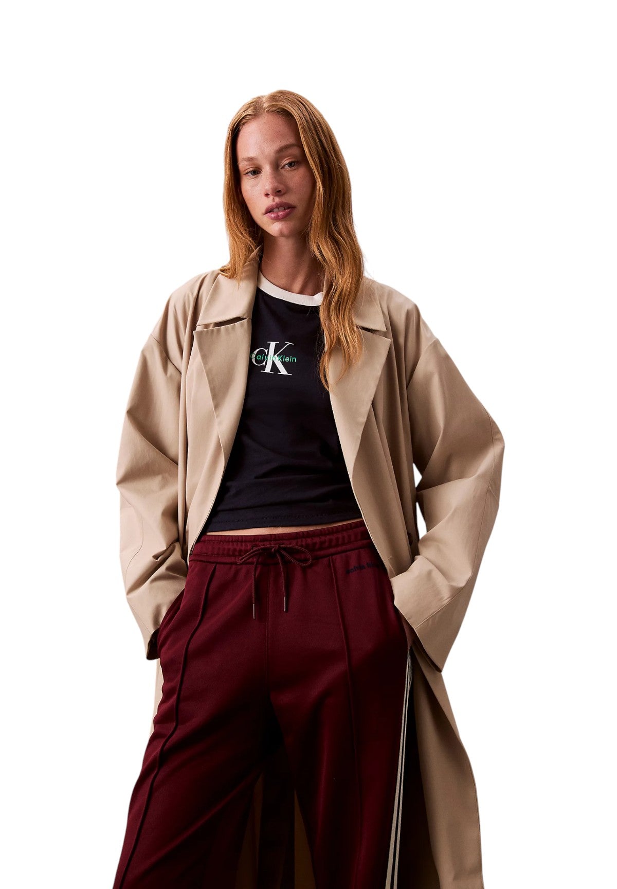 Pantaloni Tuta High Shine French Te LV144C239G Deep Rouge