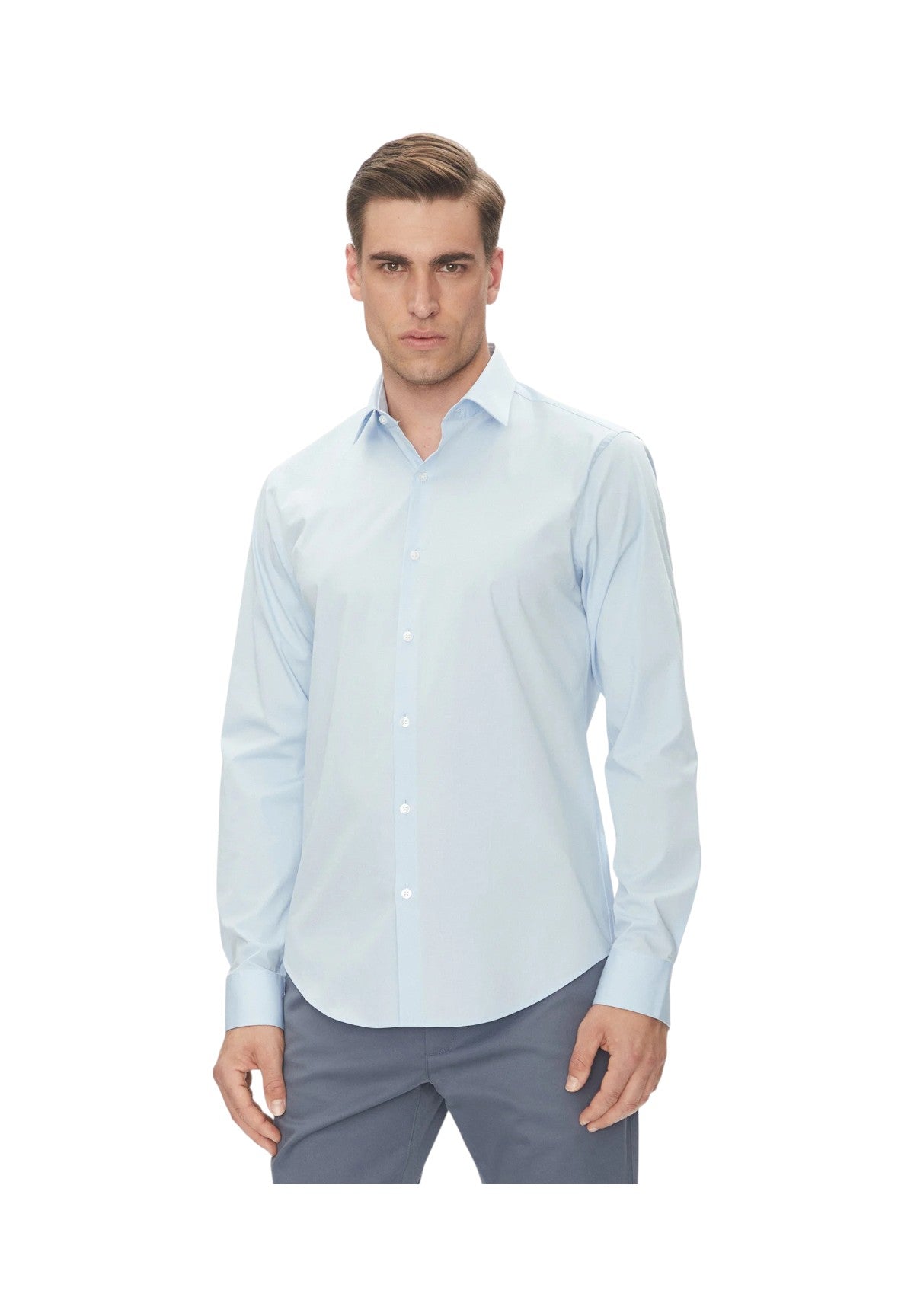 Camicia a Maniche Lunghe Slim Essential Poplin LV019EU000 Calm Blue