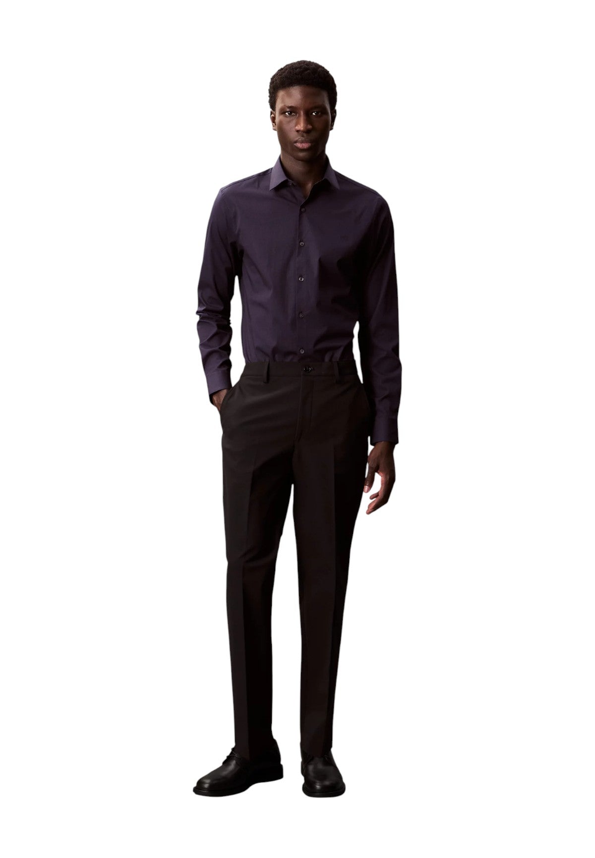 Camicia a Maniche Lunghe Slim Essential Poplin LV019EU000 Night Sky