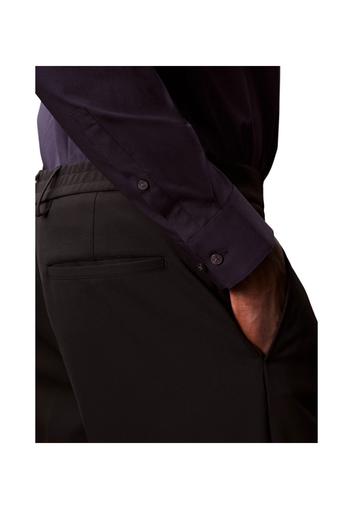 Camicia a Maniche Lunghe Slim Essential Poplin LV019EU000 Night Sky