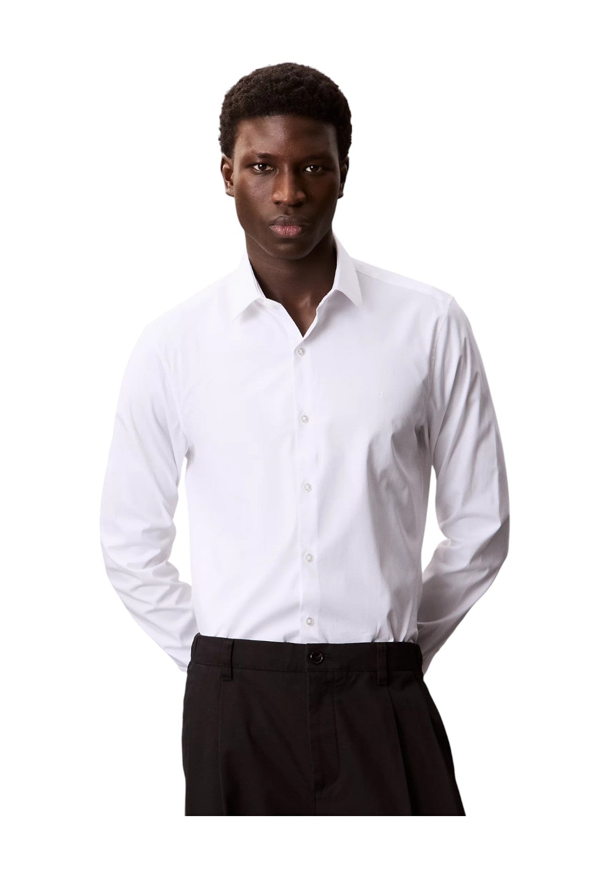 Camicia a Maniche Lunghe Slim Essential Poplin LV019EU000 White