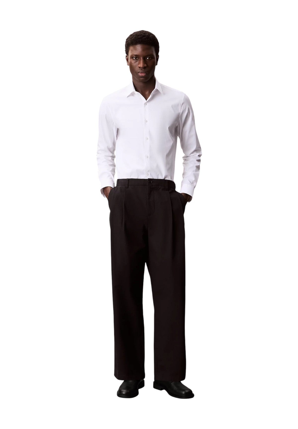 Camicia a Maniche Lunghe Slim Essential Poplin LV019EU000 White