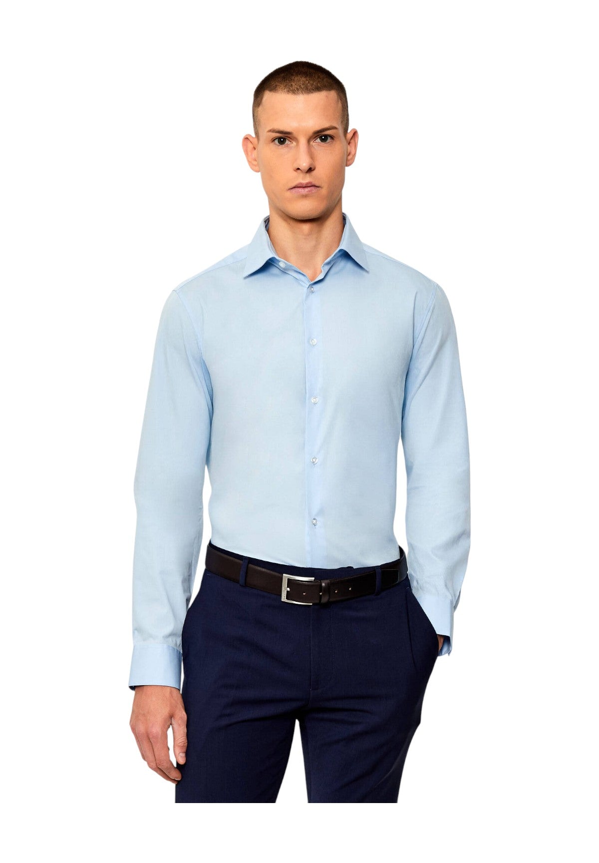 Camicia a Maniche Lunghe Essential Poplin LV019EU001 Calm Blue