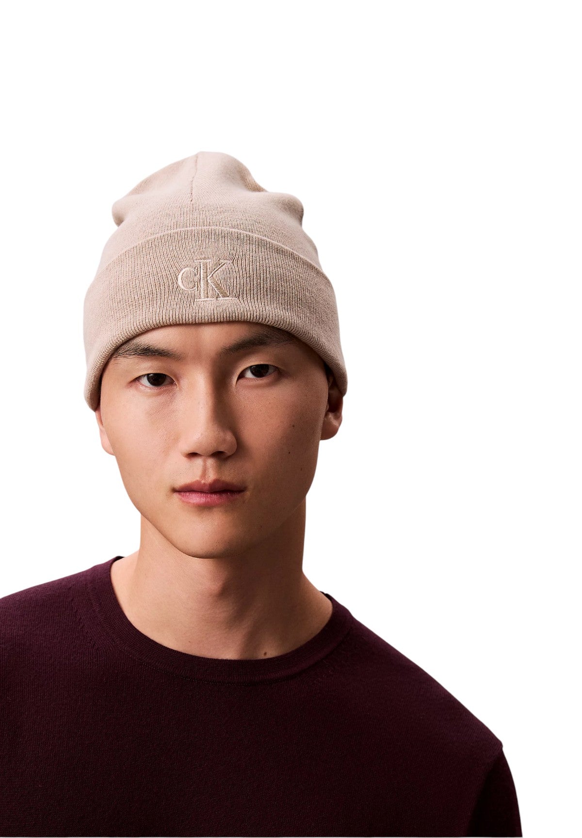 Cappello Ck Fine Rib Beanie LV04D8020G Chateau Gray