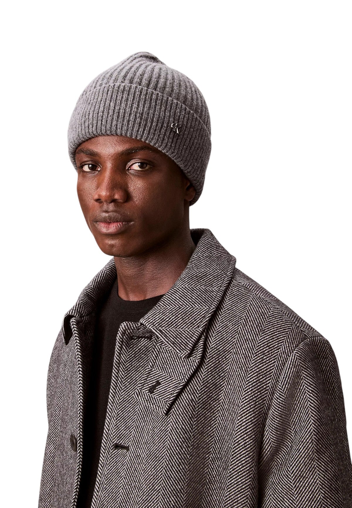 Cappello Ck Metal Wool Beanie LV04D8032G Charcoal Heather