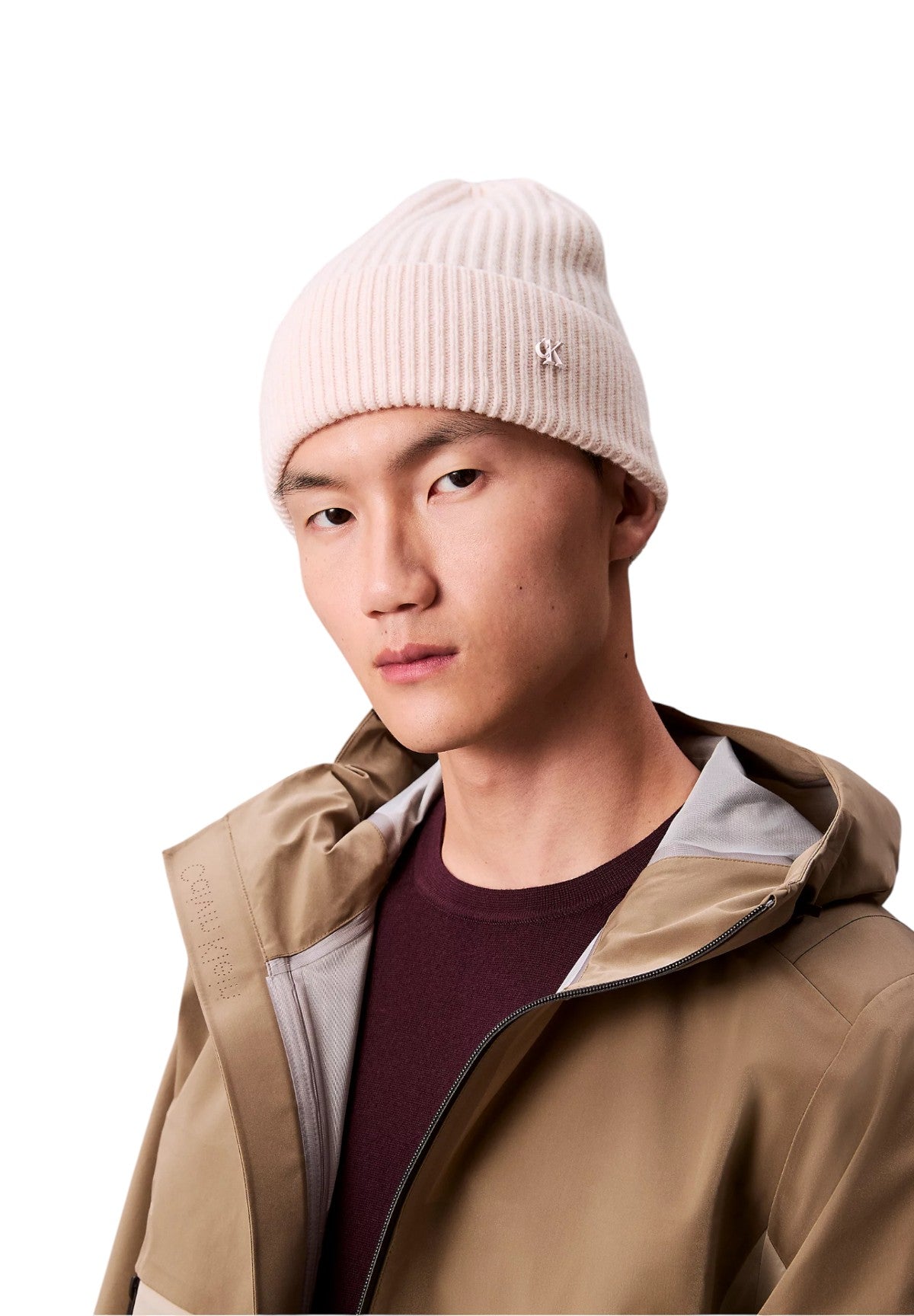 Cappello Ck Metal Wool Beanie LV04D8032G Tender Blush