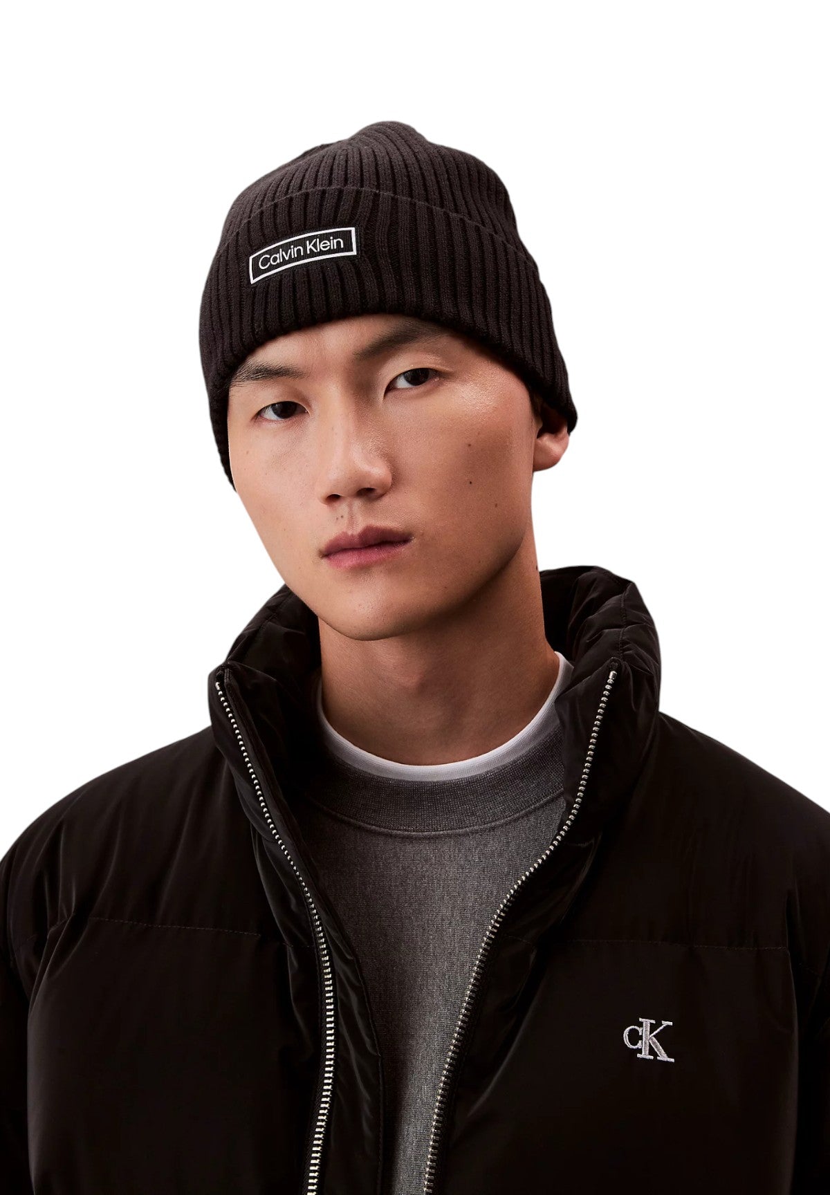 Cappello Patch Chunky Rib Cotton Beanie LV04D8053G Black