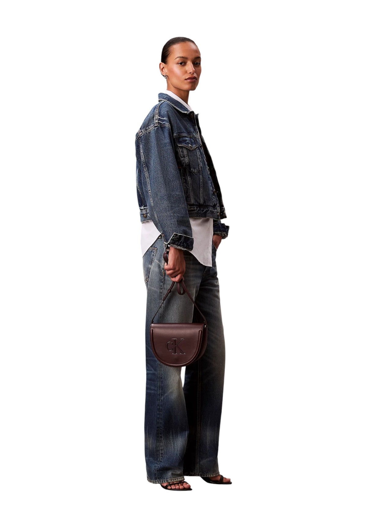 Borsa a Tracolla Bold Ck Saddle LV04F3221G Fudge