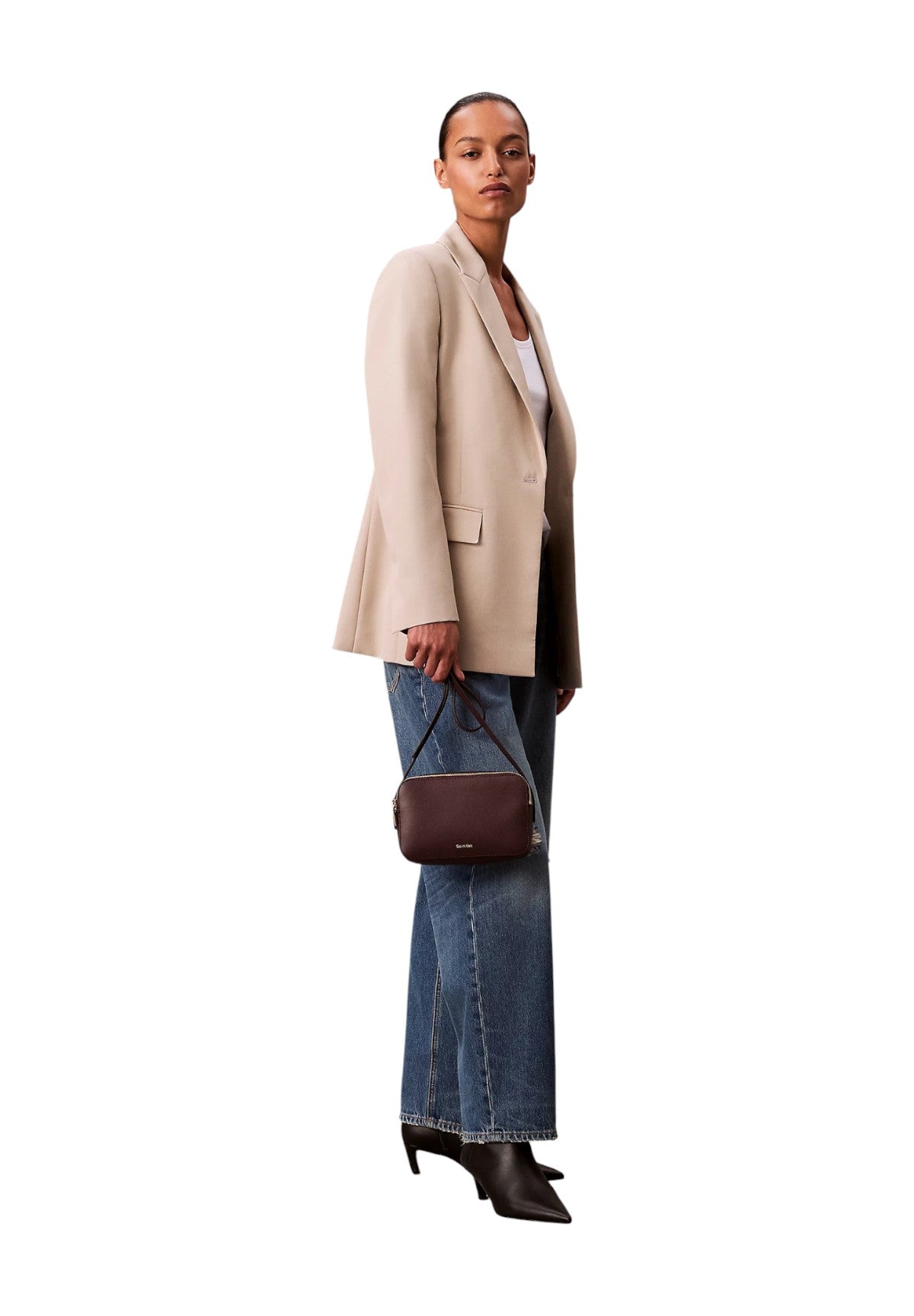 Borsa a Tracolla Foil Logo Elongated LV04F3276G Fudge, Espresso