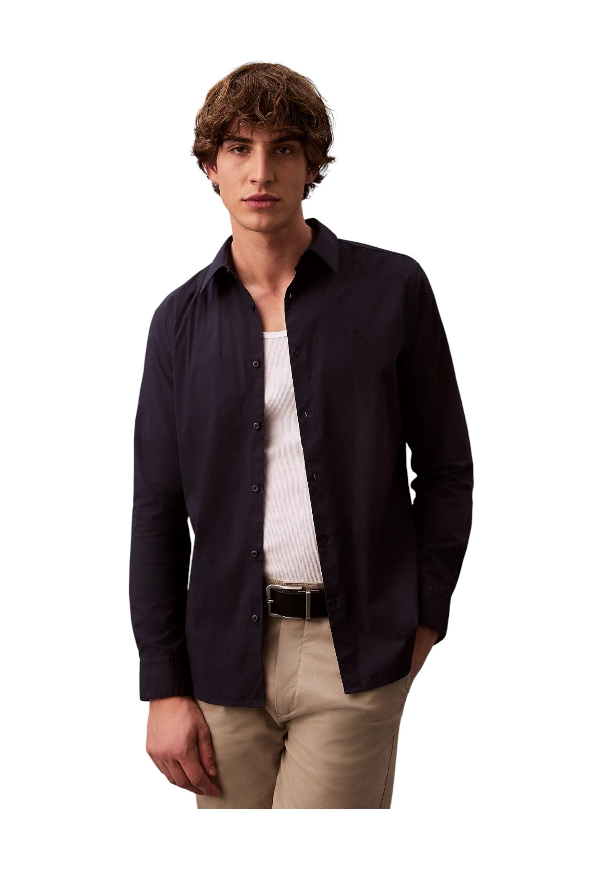 Camicia a Maniche Lunghe Solid Stretch LV04LB145G Dark sapphire