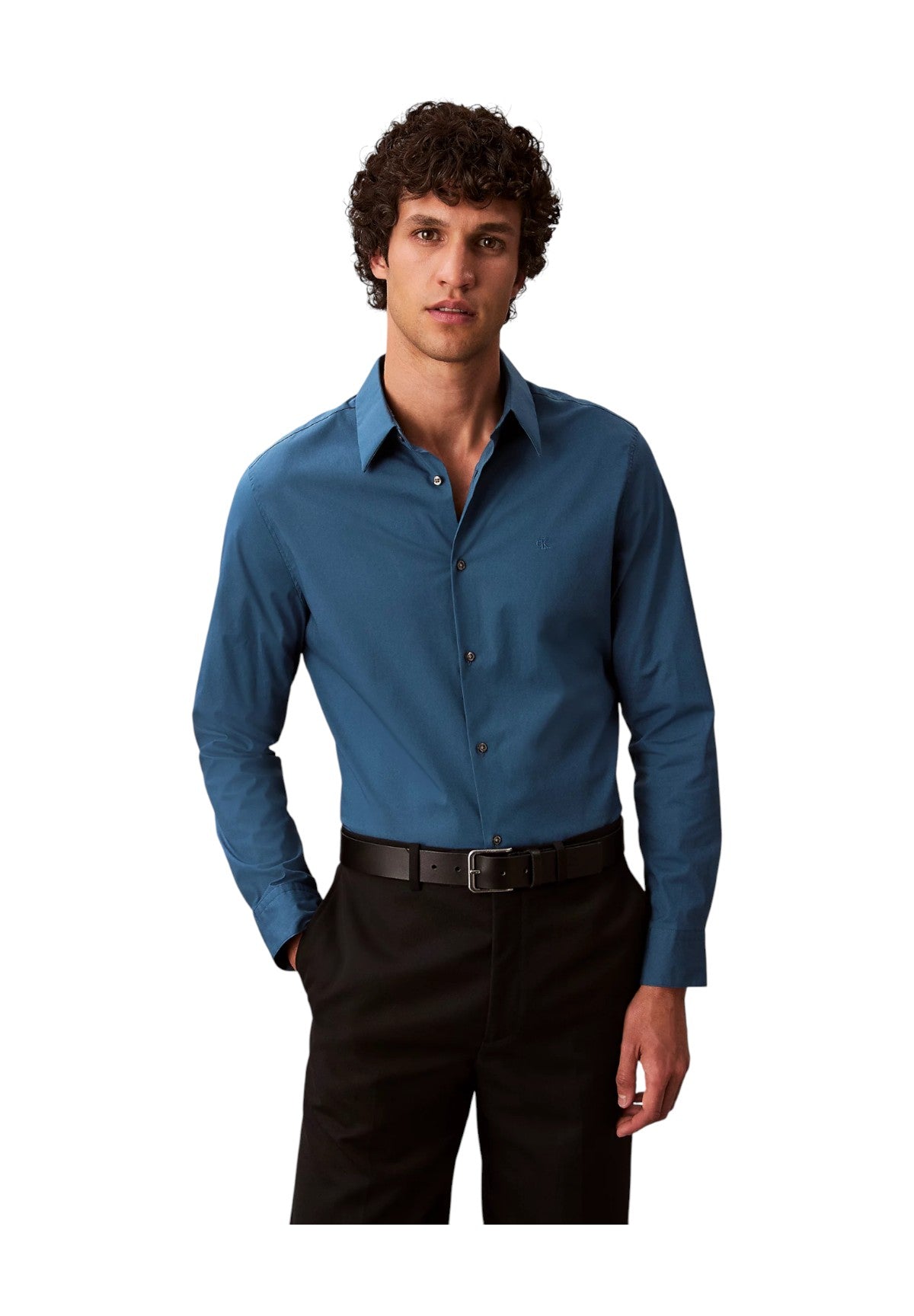 Camicia a Maniche Lunghe Solid Stretch LV04LB145G Alfalfa Blue