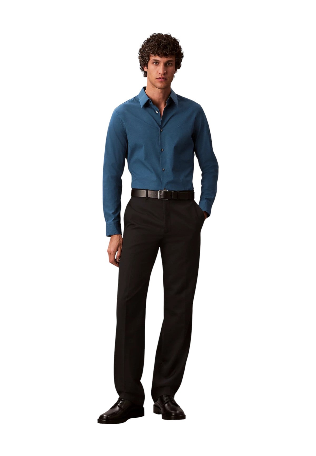 Camicia a Maniche Lunghe Solid Stretch LV04LB145G Alfalfa Blue