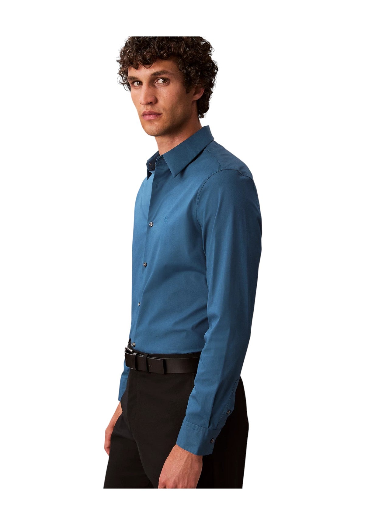 Camicia a Maniche Lunghe Solid Stretch LV04LB145G Alfalfa Blue