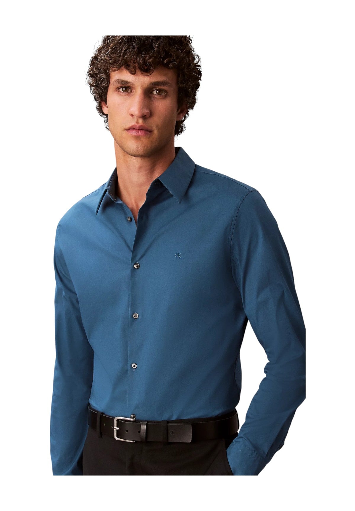 Camicia a Maniche Lunghe Solid Stretch LV04LB145G Alfalfa Blue