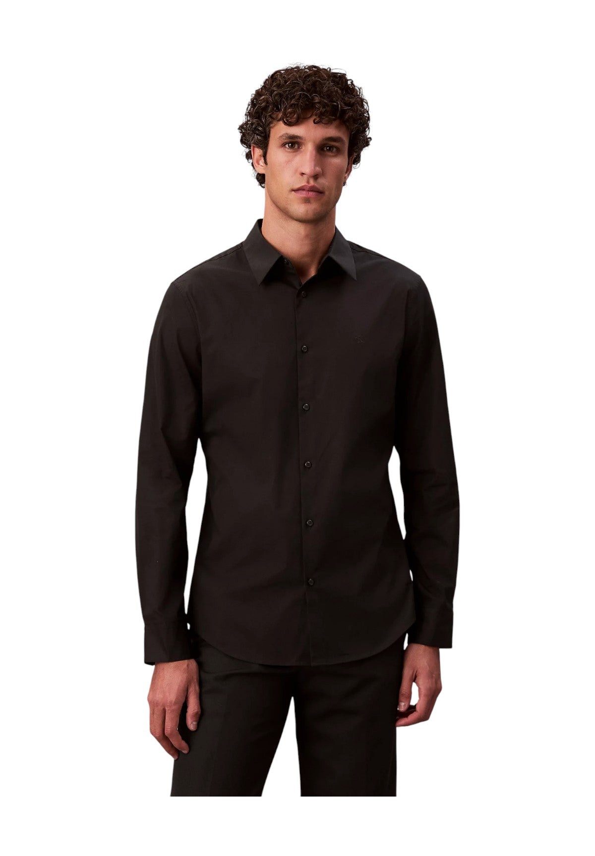 Camicia a Maniche Lunghe Solid Stretch LV04LB145G Black