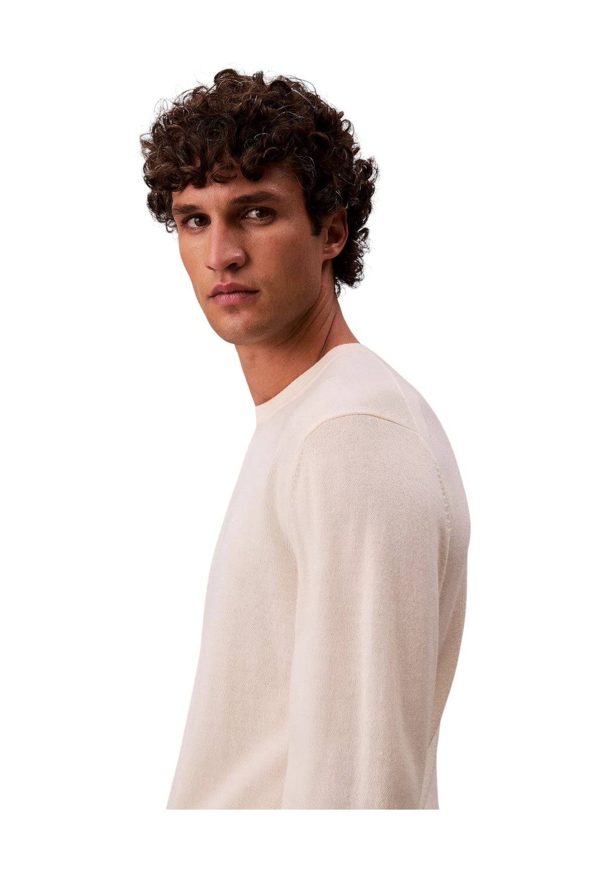 Maglione Girocollo 100% Merino LV04LB305G Antique White