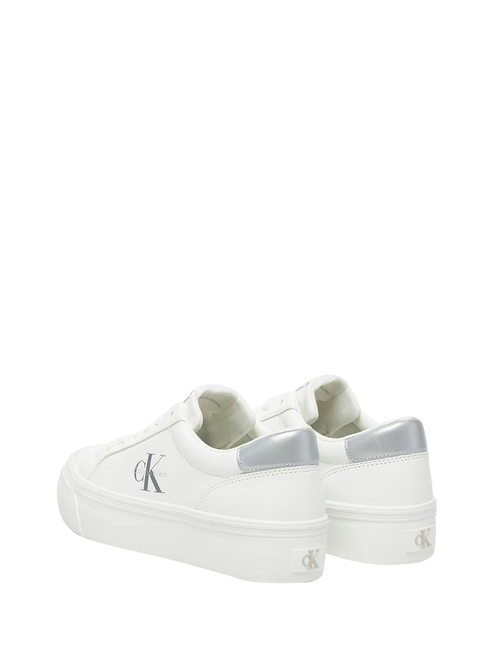 Sneakers Vulc Flatform Leather Silver YW0YW01877 Bright White, Silver