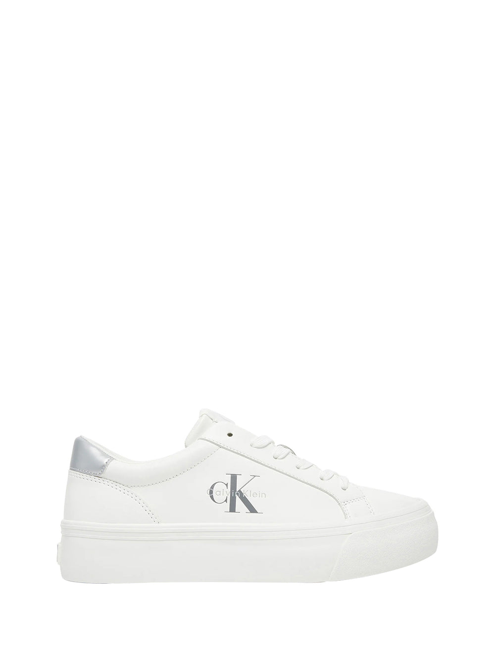 Sneakers Vulc Flatform Leather Silver YW0YW01877 Bright White, Silver