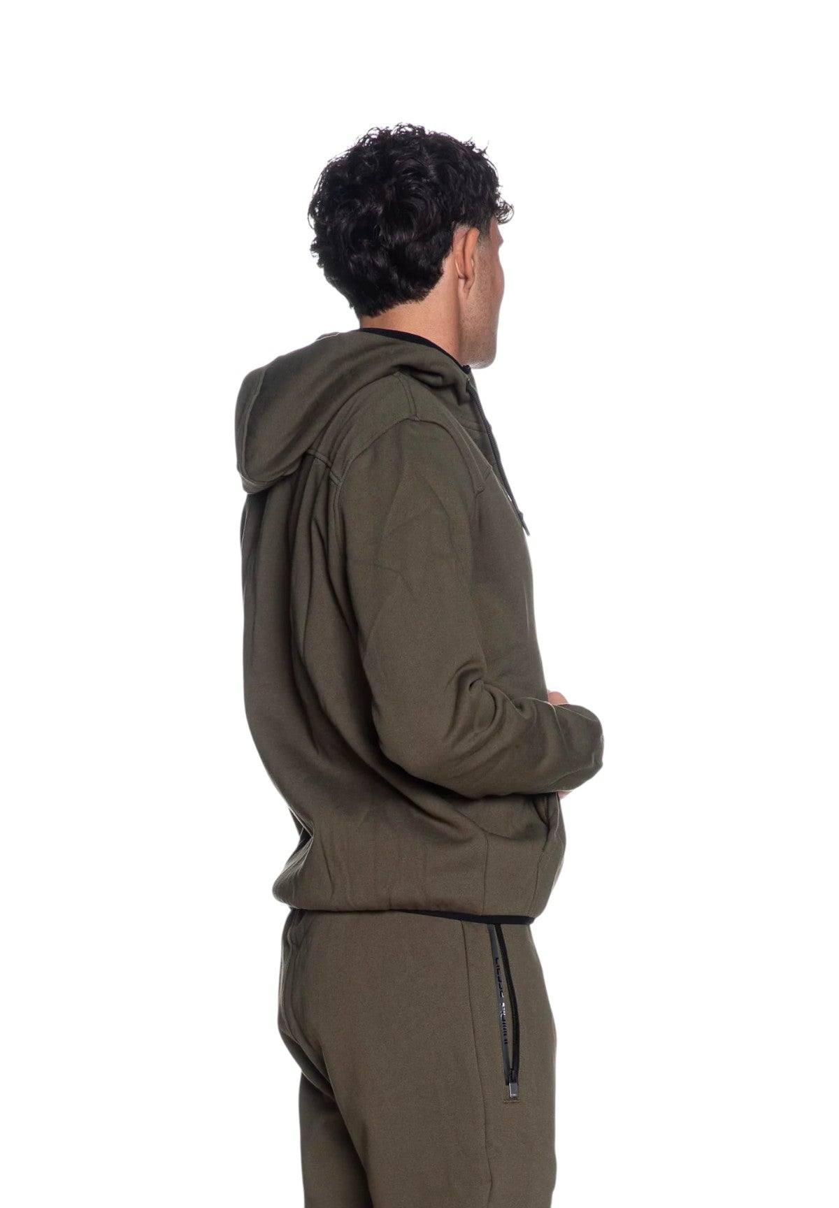 Felpa Full-Zip con Cappuccio YURI 3.0 Olive night