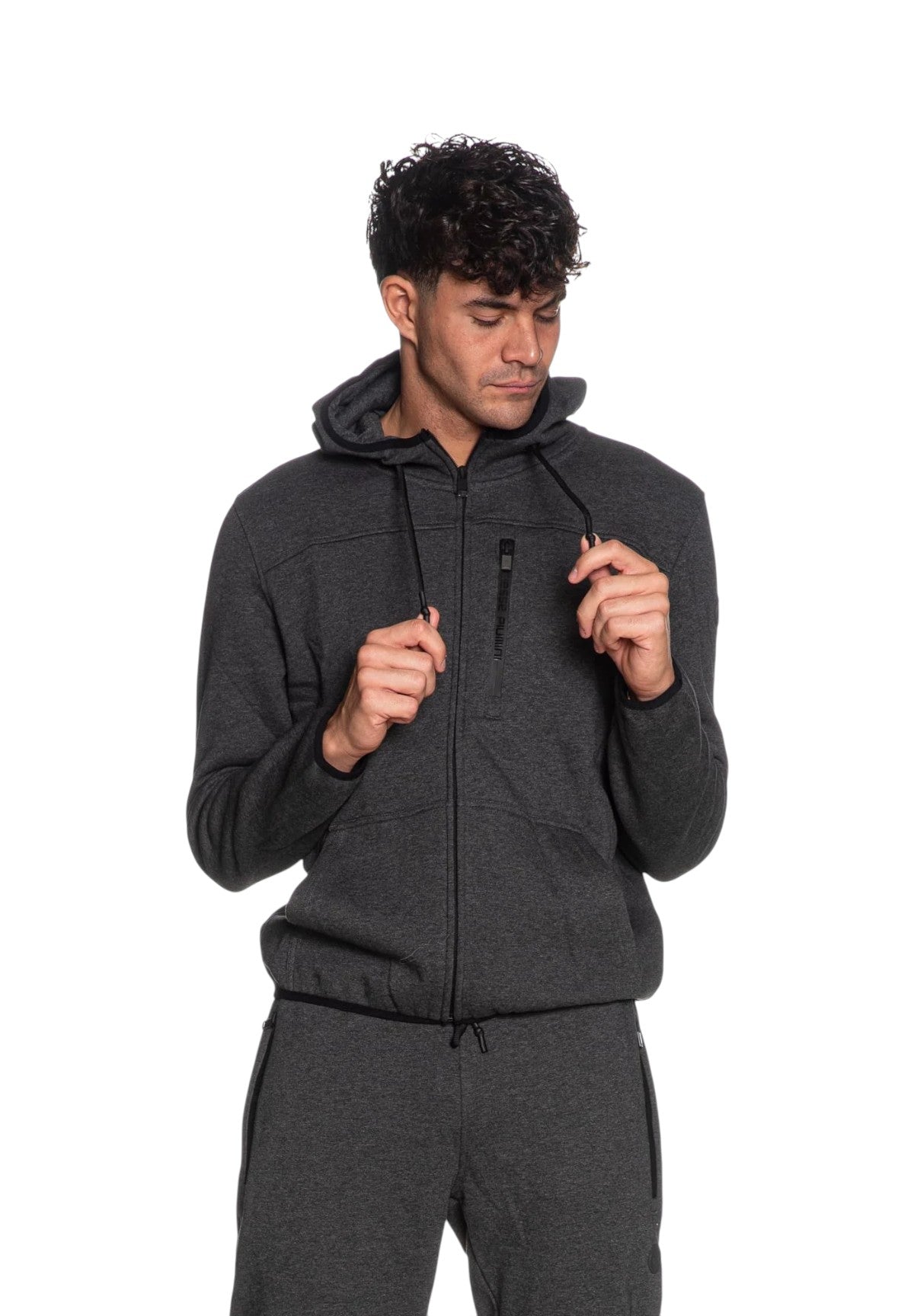 Felpa Full-Zip con Cappuccio YURI 3.0 Grey melange