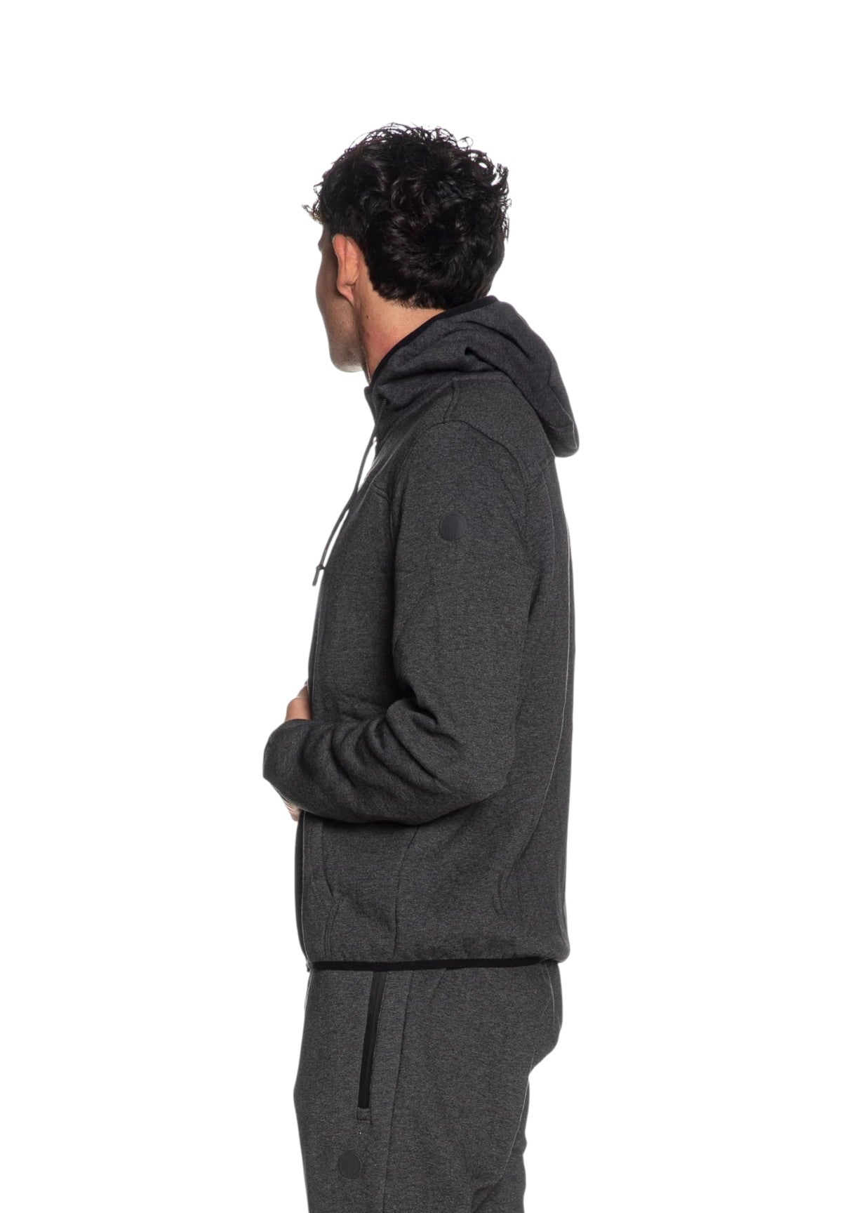 Felpa Full-Zip con Cappuccio YURI 3.0 Grey melange