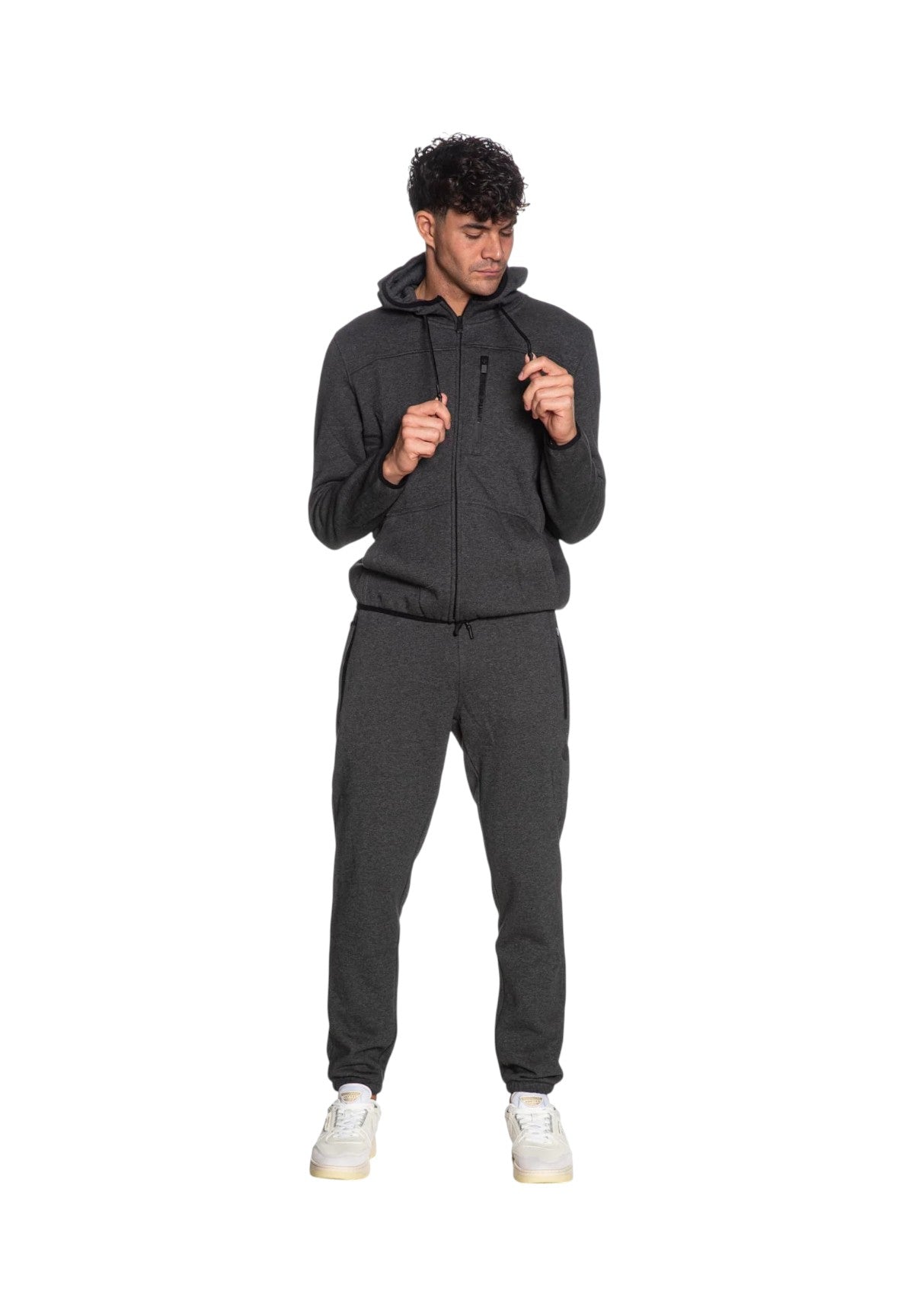 Felpa Full-Zip con Cappuccio YURI 3.0 Grey melange