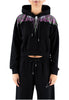 County Of Milan Felpa Pullover con Cappuccio 25ICM30000 Nero, Pink Wings
