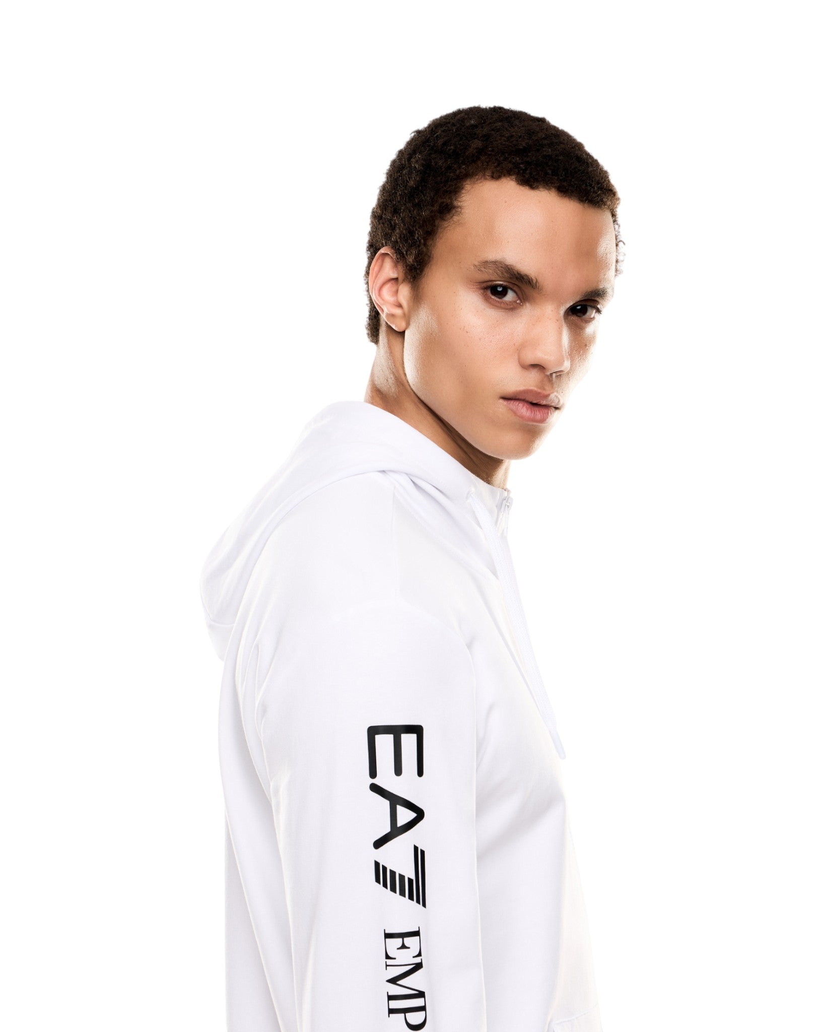 Felpa Pullover con Cappuccio 7M000568 White, black