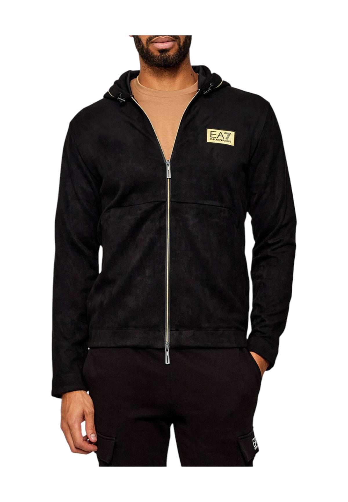 Felpa Full-Zip con Cappuccio 7M000675 Black