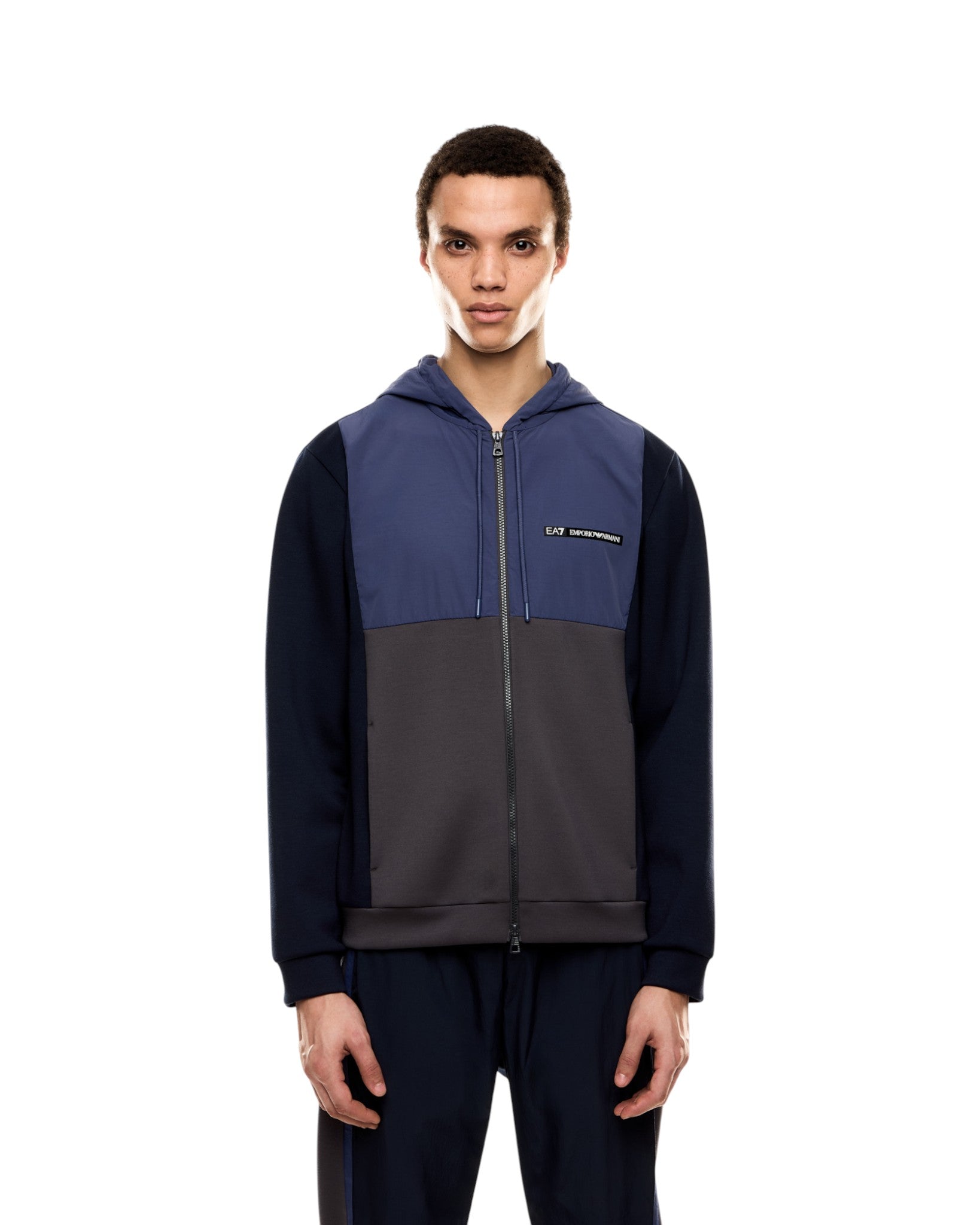 Felpa Full-Zip con Cappuccio 7M000938 Armani Blue