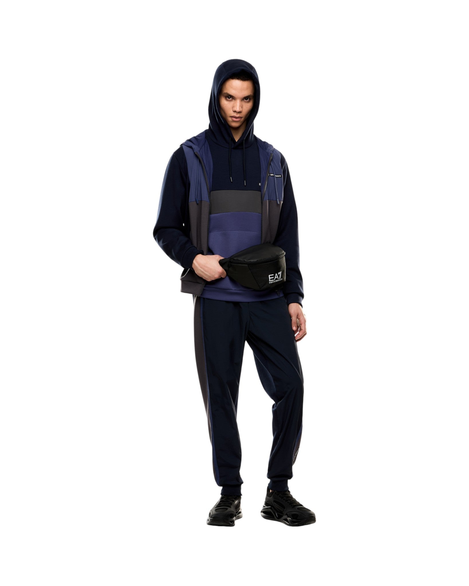 Felpa Full-Zip con Cappuccio 7M000938 Armani Blue