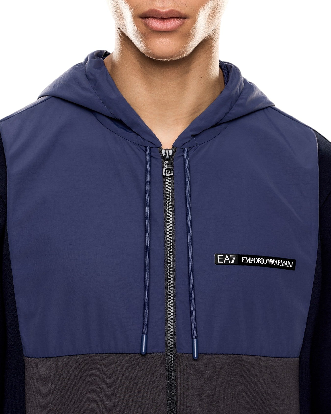 Felpa Full-Zip con Cappuccio 7M000938 Armani Blue